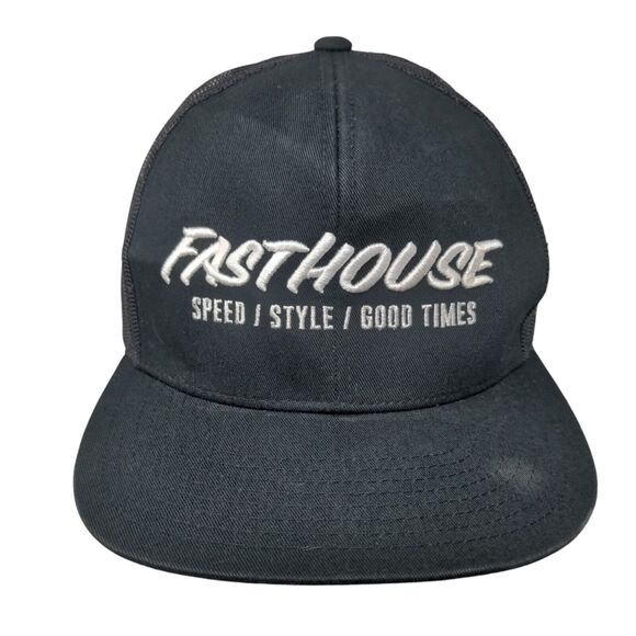 Fasthouse Speed Style Good Times Trucker Hat Black One Size Mesh Back 6 Panel - Picture 1 of 10